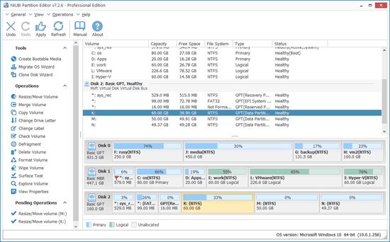 Partition extended