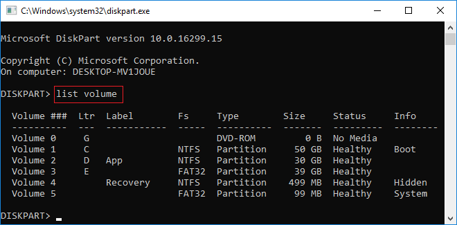 List volume