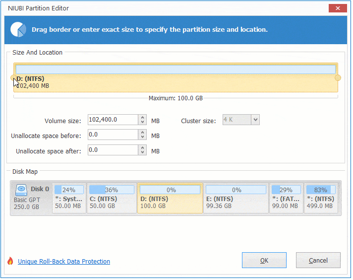 Shrink partition D