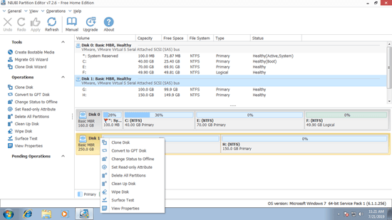 Disk operations