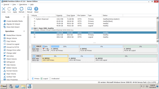Partition cloned