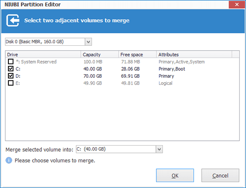 Select volumes