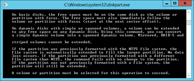 Diskpart restrictions
