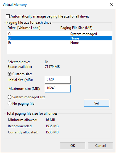 Reset Page File