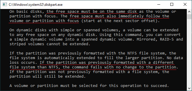 Diskpart extend